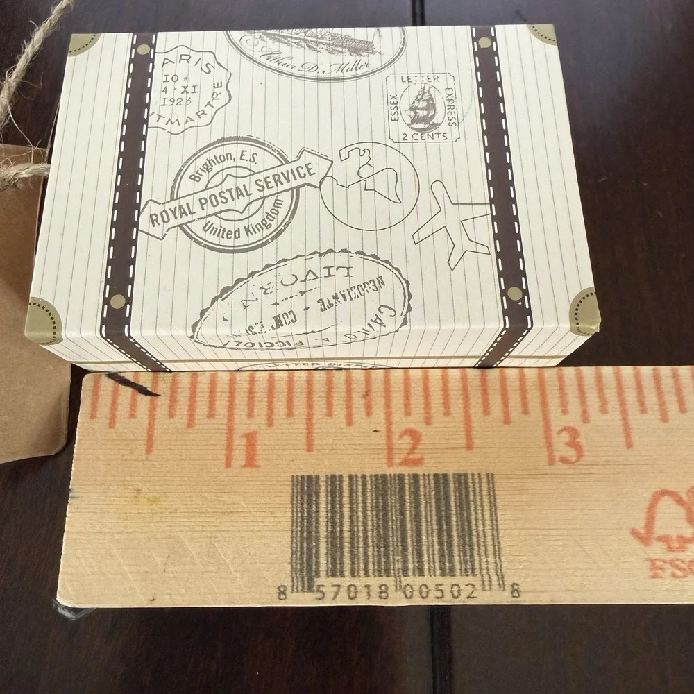 Folded Gift Boxes Tags Ties Pack Of 95 PCs Box Lot Travel Postal Theme New